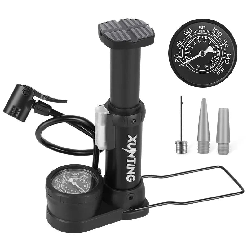 Bicycle foot pump with gauge hotsell