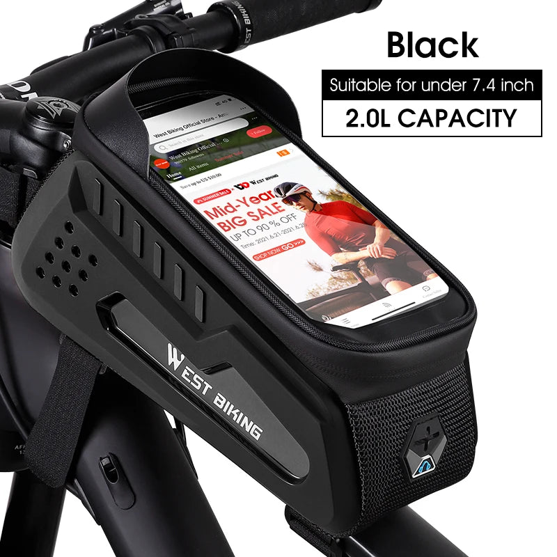 Bicycle Top Tube Frame Bag with Waterproof Touchscreen Phone Holder Bicycle Top Tube Frame Bag with Waterproof Touchscreen Phone Holder