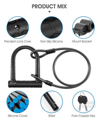 Heavy-Duty Bicycle Lock – U-Lock with 2 Keys for Bikes