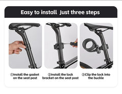 Portable Anti-Theft Bicycle Lock with Anti-Freeze Steel Cable