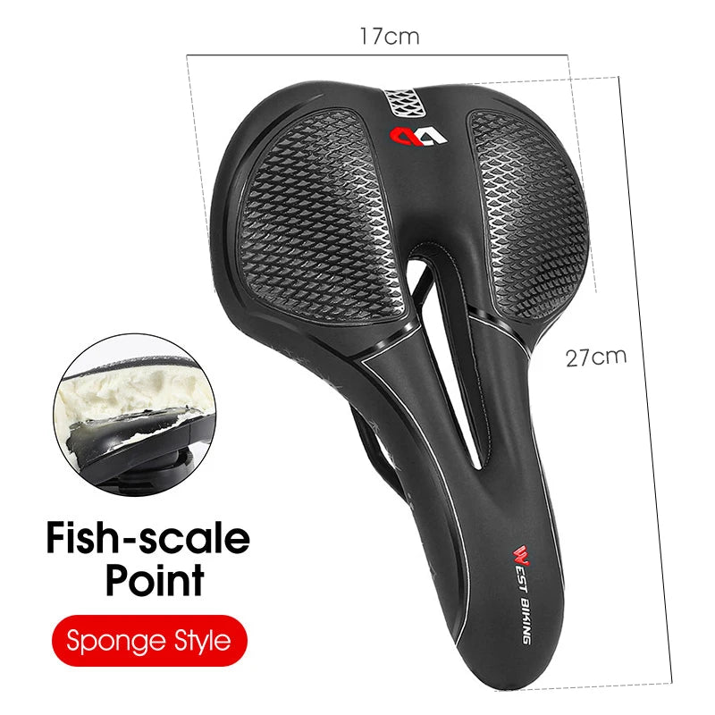 Shock Absorbing Ebike Saddle for MTB and Road Cycling