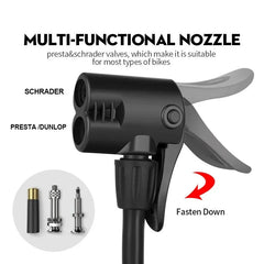 140PSI Mini Bike Foot Pump with Pressure Gauge