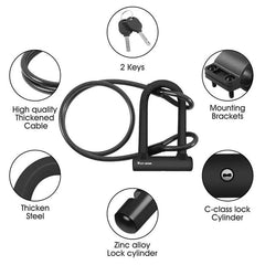 Heavy-Duty Bicycle Lock – U-Lock with 2 Keys for Bikes