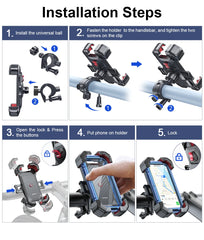 360° Rotating Bike Phone Mount for 4.7-7 Inch Phones