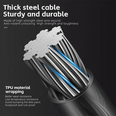 Portable Anti-Theft Bicycle Lock with Anti-Freeze Steel Cable